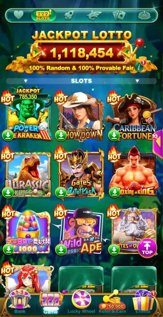 Yono Share Slots Game App Homepage