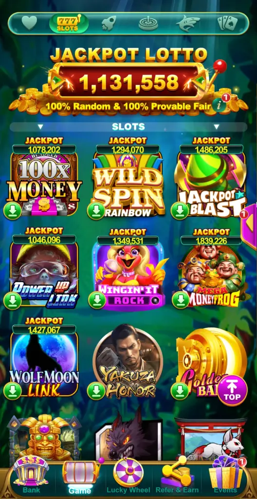 Yono Yes Spin Game Homepage
